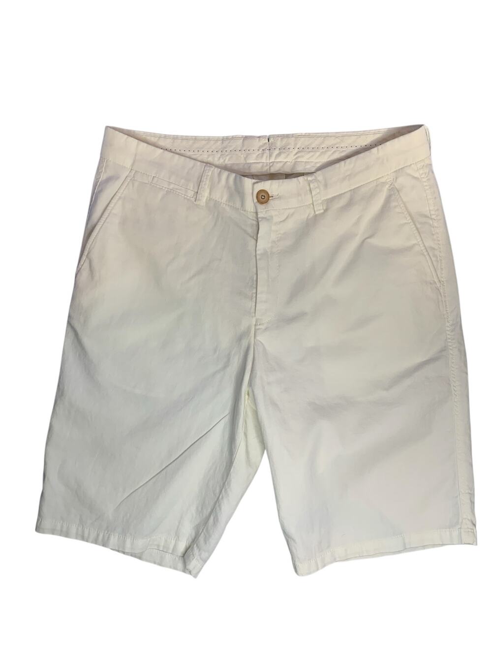 Ballin Men's Linen/Cotton Blend Shorts, Ivory White, Flat Front, Size 34 Resort